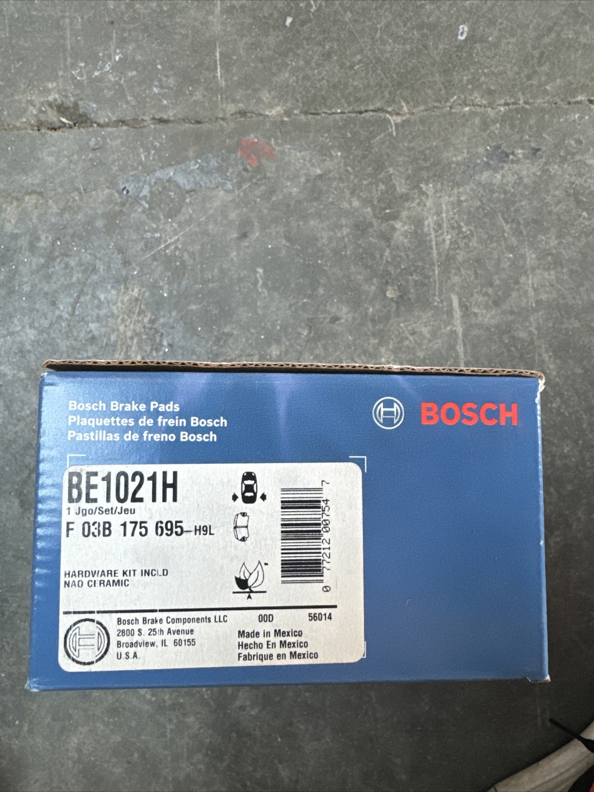 Disc Brake Pad Set-Blue Brake Pads with Hardware Bosch BE1021H