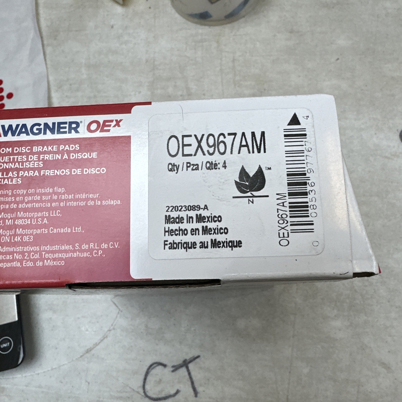 Disc Brake Pad Set-OEX Disc Brake Pad Wagner OEX967AM - Image 3
