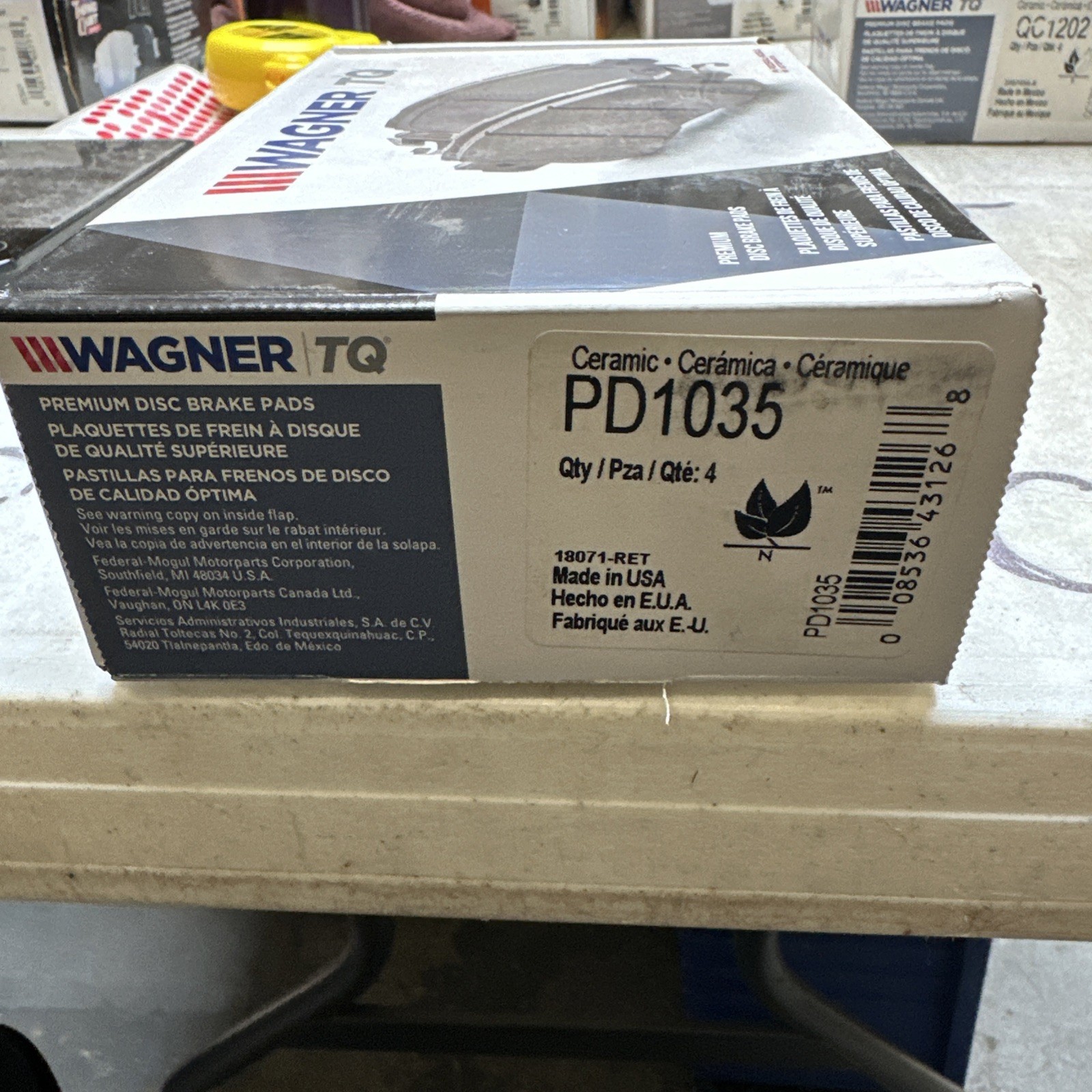 Disc Brake Pad Set-ThermoQuiet Disc Brake Pad Front Wagner PD1035 - Image 3