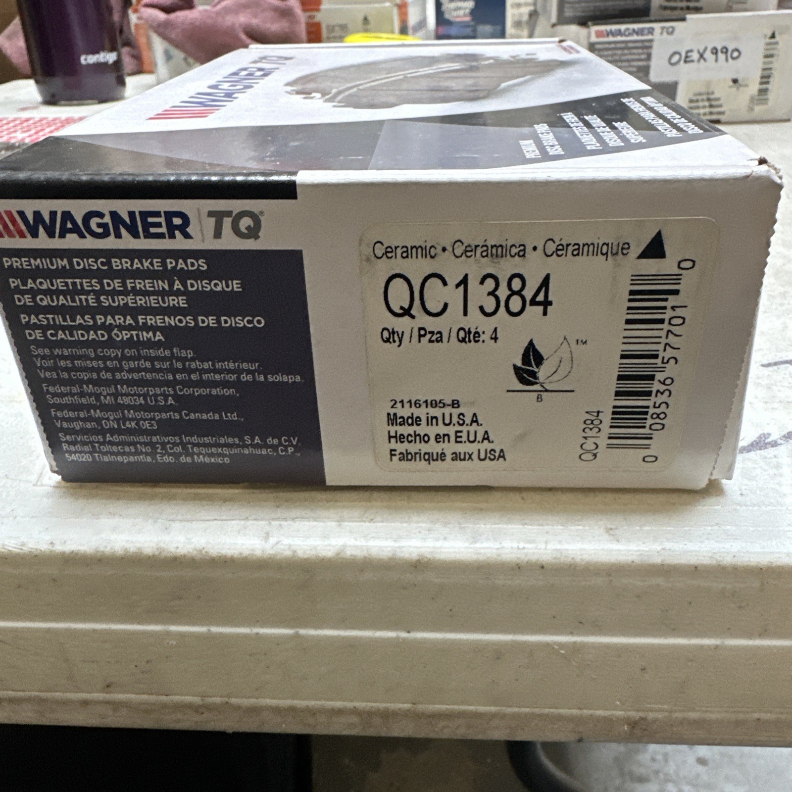 Disc Brake Pad Set-ThermoQuiet Disc Brake Pad Front Wagner QC1384 - Image 3