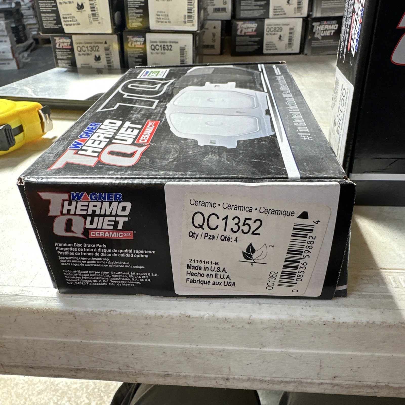 Disc Brake Pad Set-ThermoQuiet Disc Brake Pad Rear Wagner QC1352 - Image 3