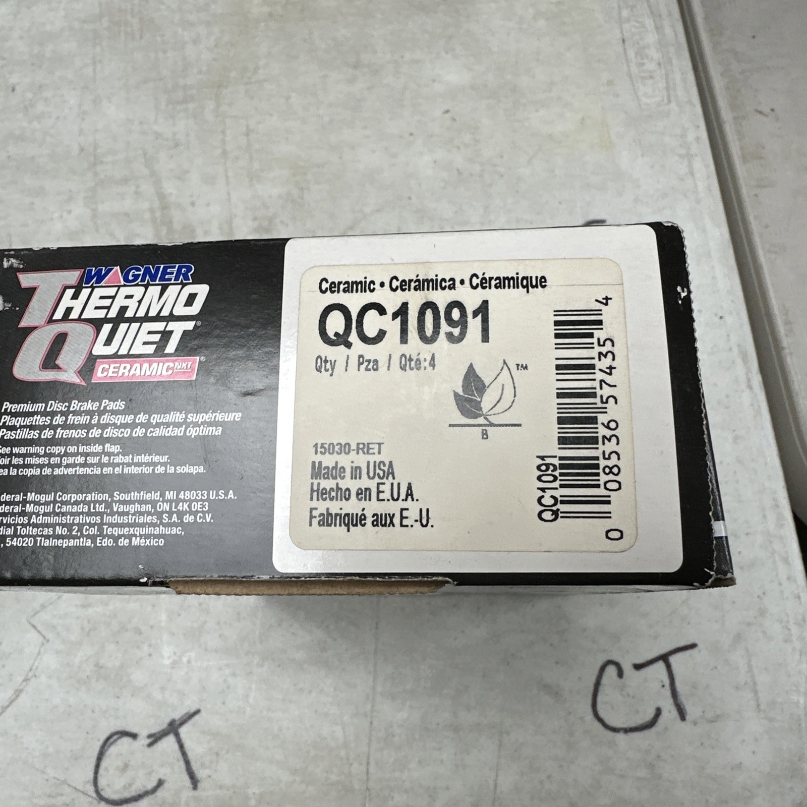 Disc Brake Pad Set-ThermoQuiet Disc Brake Pad Wagner QC1091 fits 05-12 Acura RL - Image 3