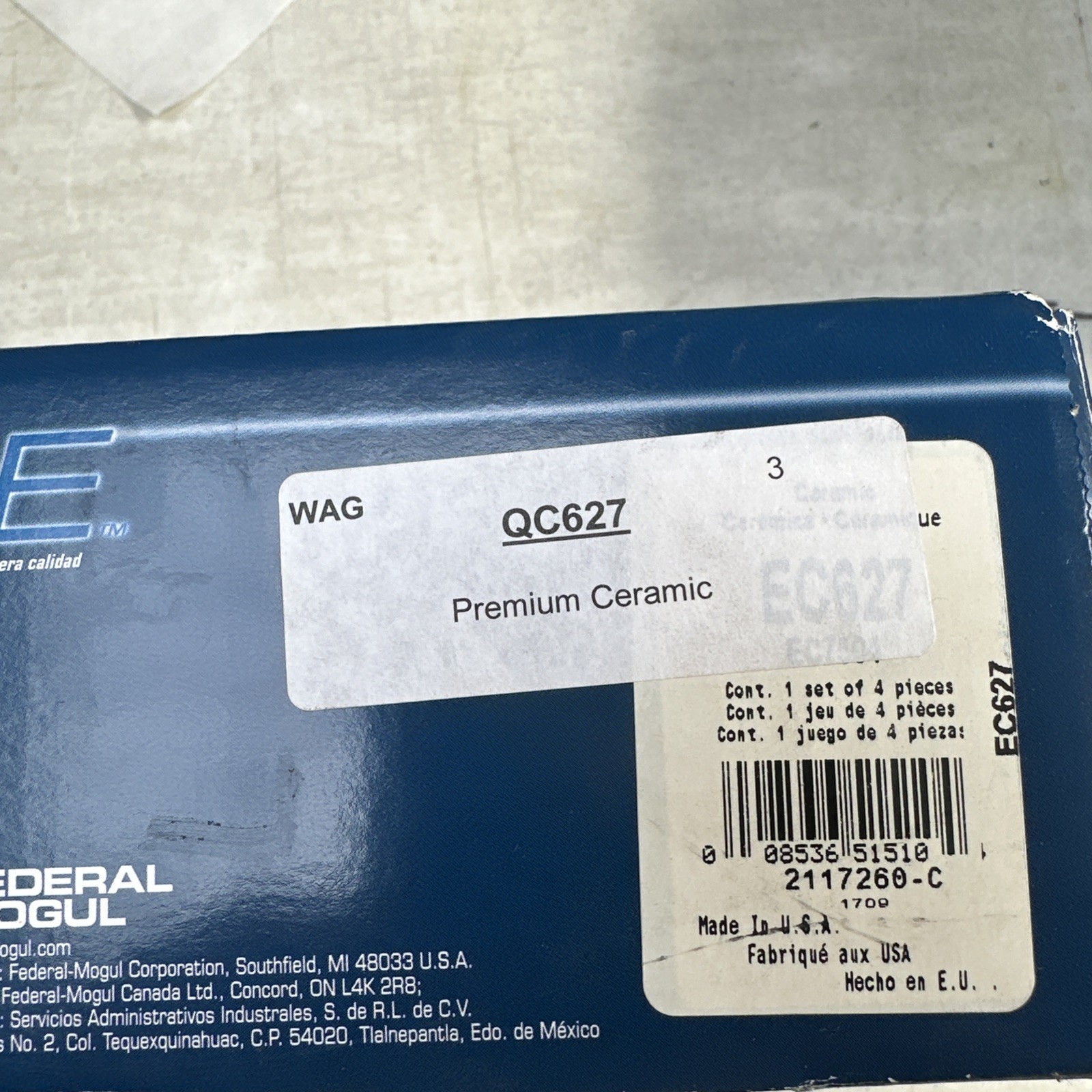 Disc Brake Pad Set-ThermoQuiet Disc Brake Pad Wagner QC627 - Image 3