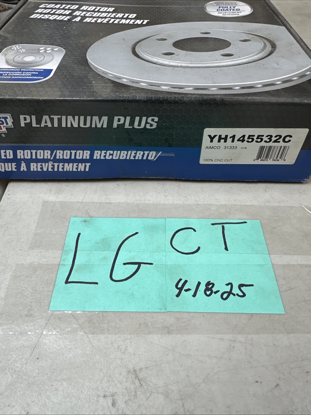 Disc Brake Rotor CARQUEST PLATINUM PLUS YH145532C