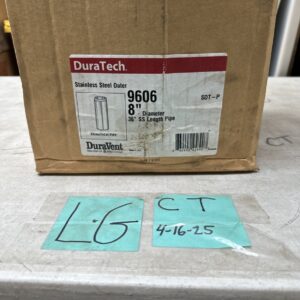 Duratech 9606GA 8" ID 36" long Chimney Pipe Section