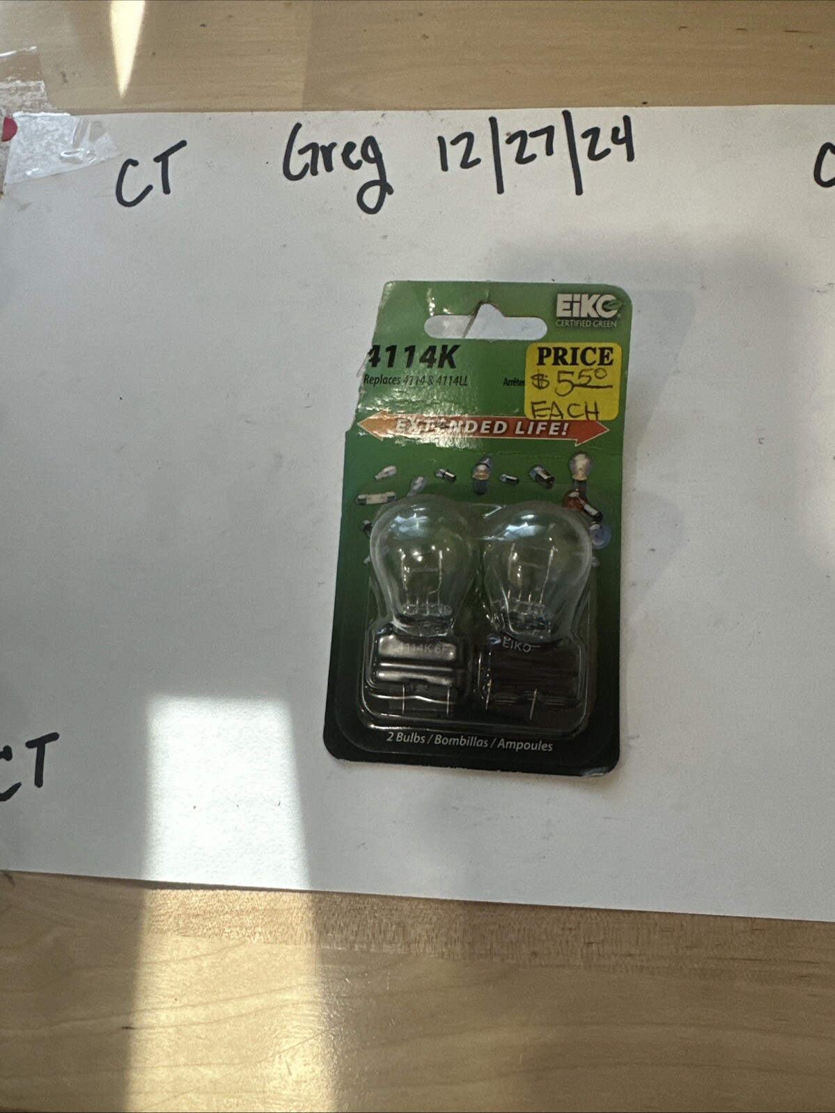 Eiko 4114K -BP Miniature Lamp, (Pack of 2)