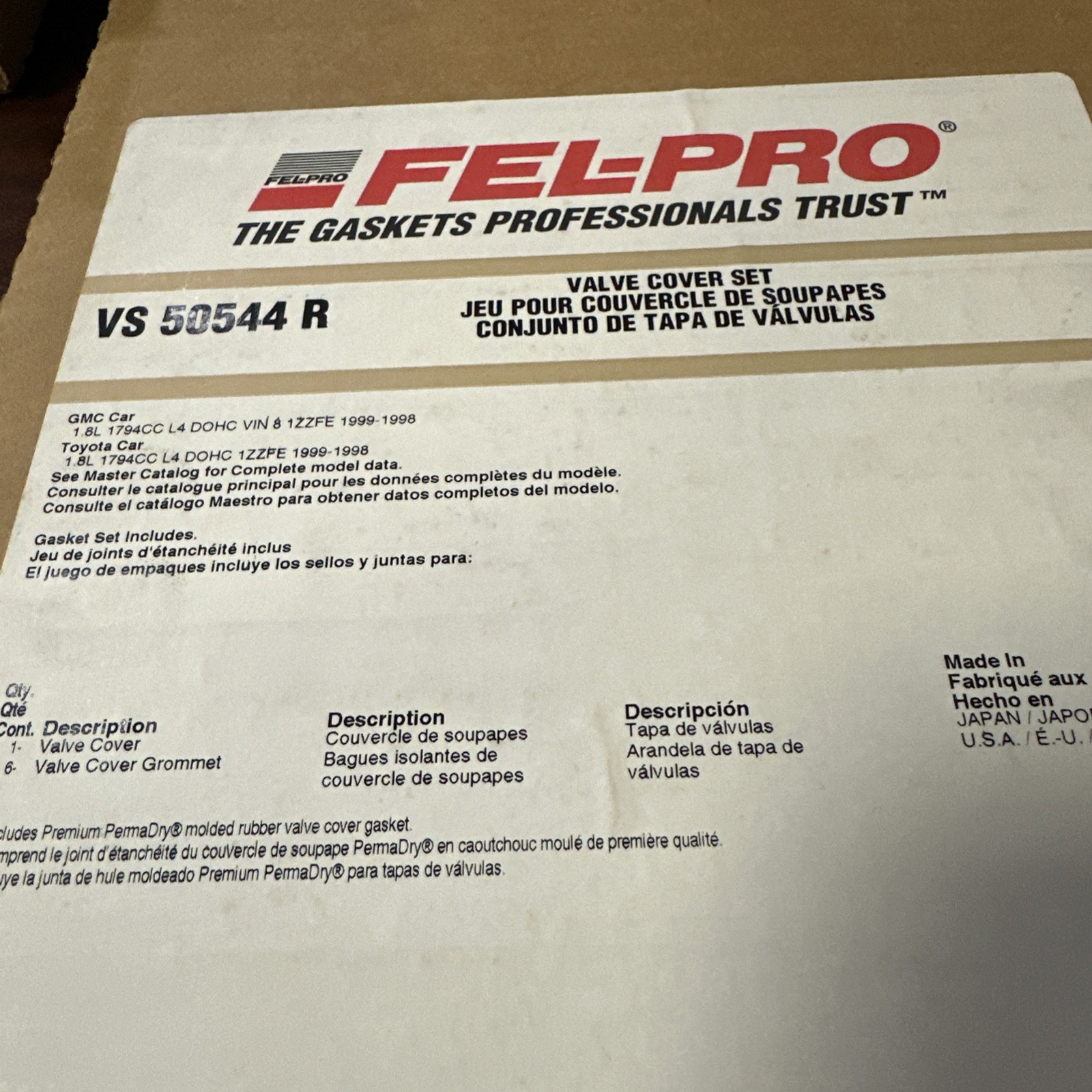 Engine Valve Cover Gasket Set Fel-Pro VS 50544 R - Image 3