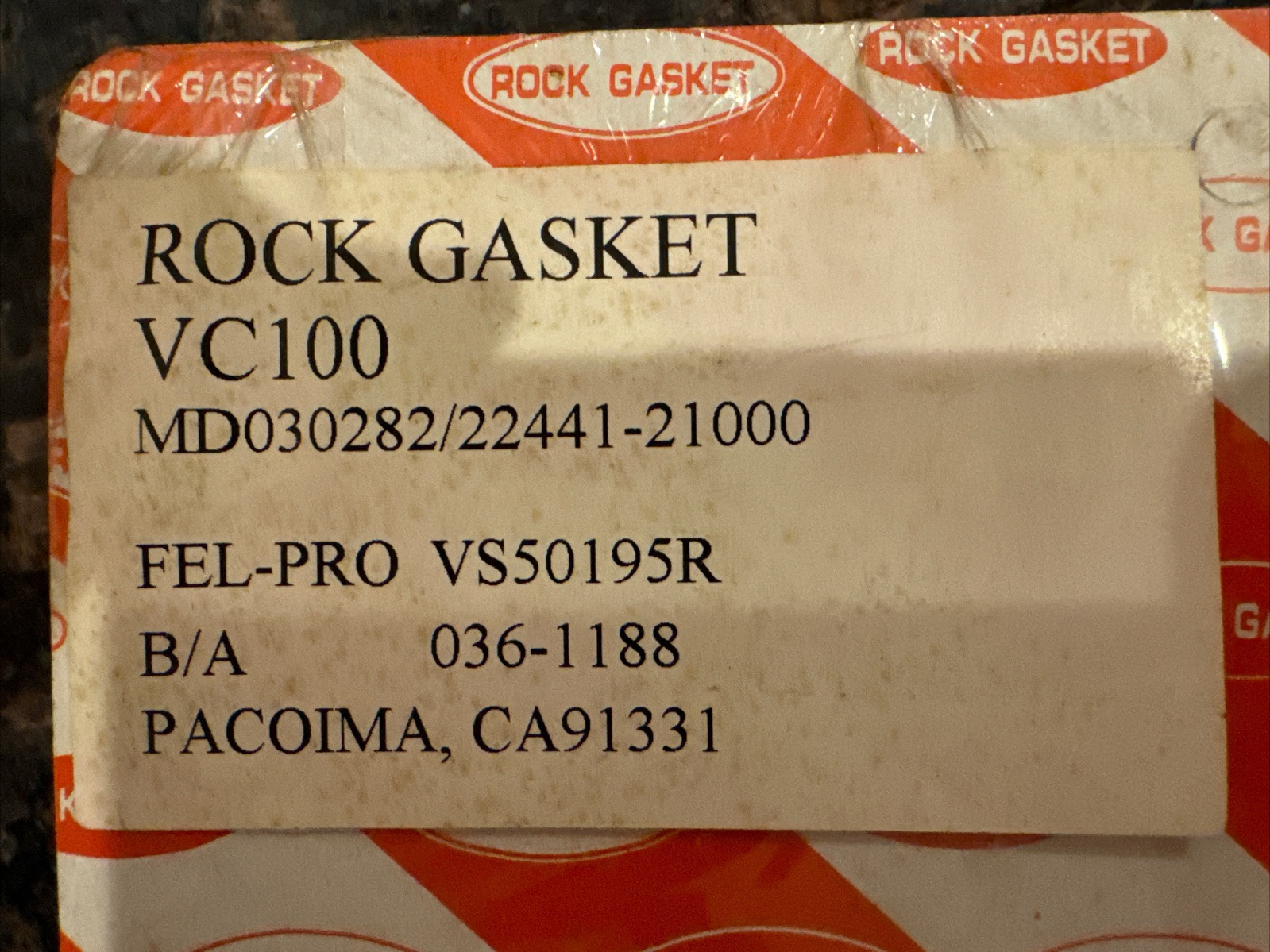 Engine Valve Cover Gasket Set-SOHC, 8 Valves Rock Gasket VC100 - Image 3