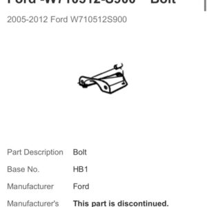 Ford -W710512-S900 Bolt 2005-2012 Ford W710512S900 Pack Of 2
