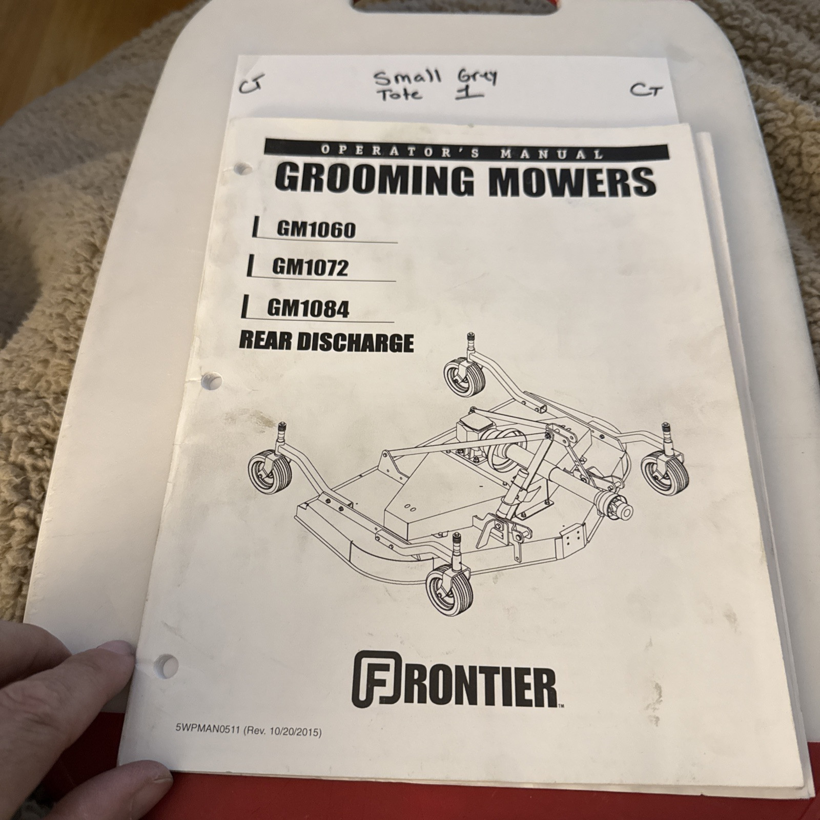 Frontier Operators Manual 5wpman0511 Gm1060 Gm1072 Gm1084 Rear Discharge