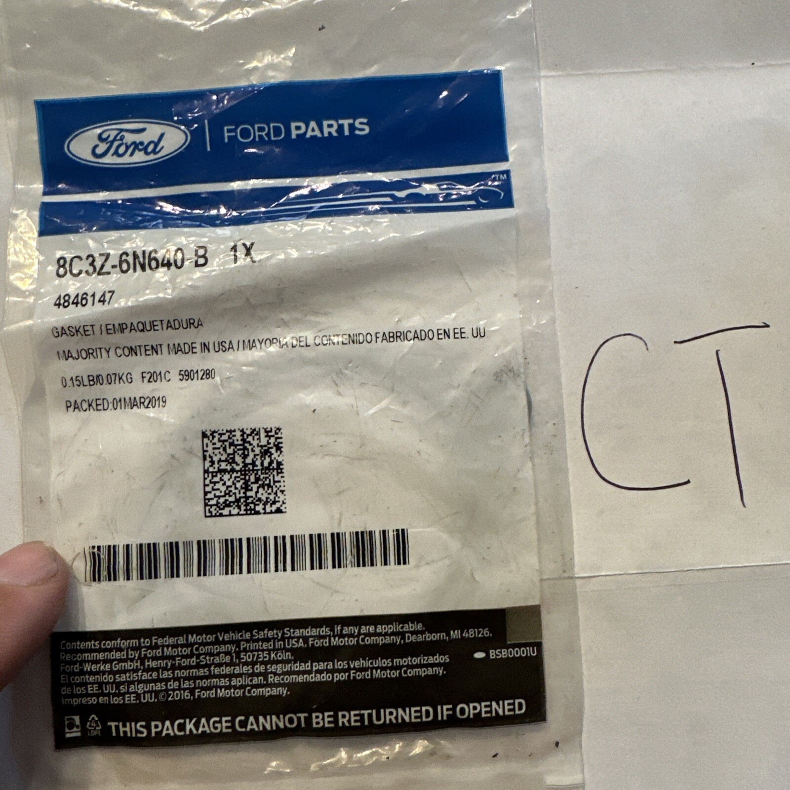 GENUINE FORD EXHAUST PIPE TO MANIFOLD GASKET 8C3Z-6N640-B NEW OEM