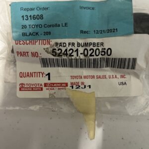GENUINE OEM Toyota Pad, Front Bumper for 2020-2022 Corolla 52421-02050