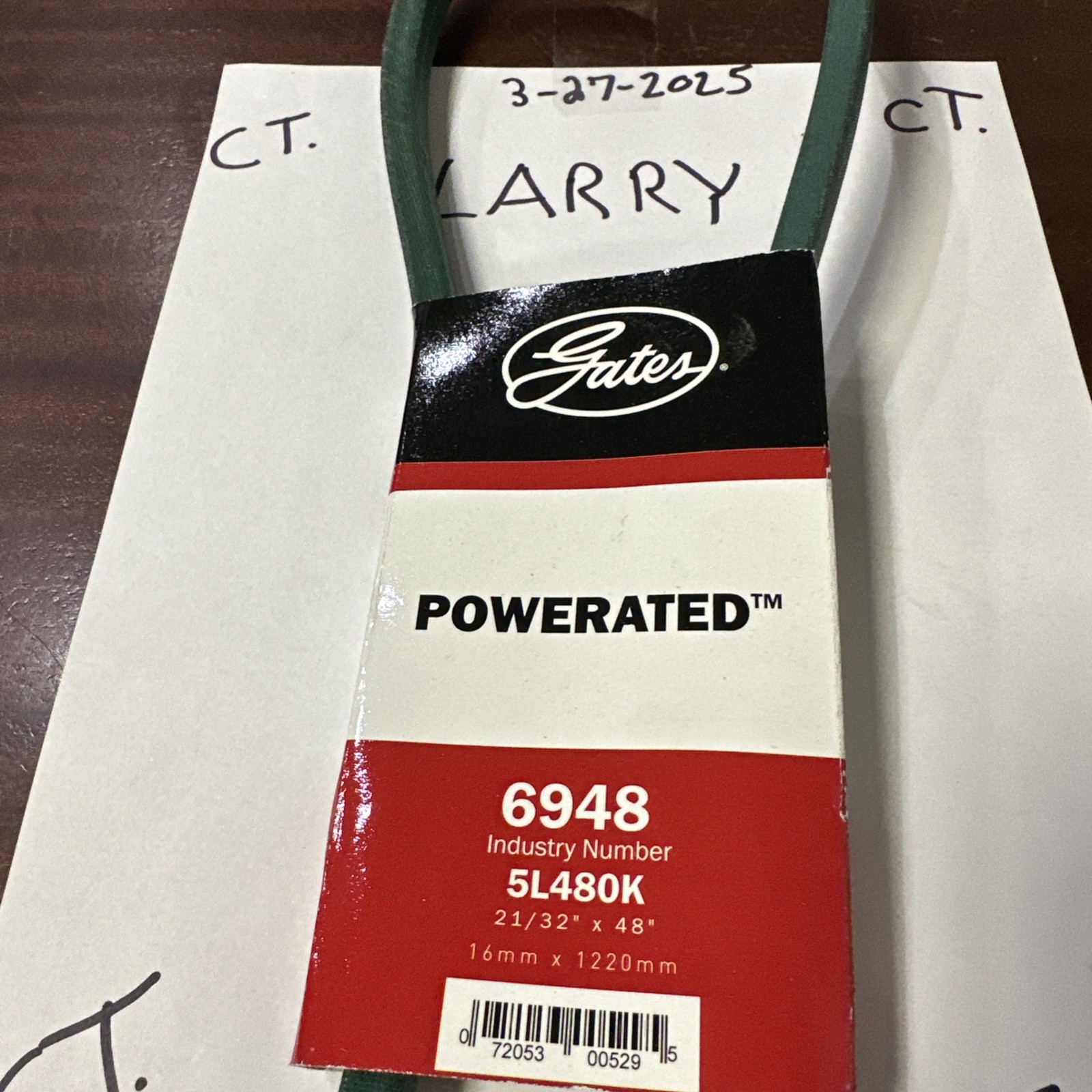 Gates 6948 PoweRated FHP Medium Horse-Power V-Belt 21/32” x 48”