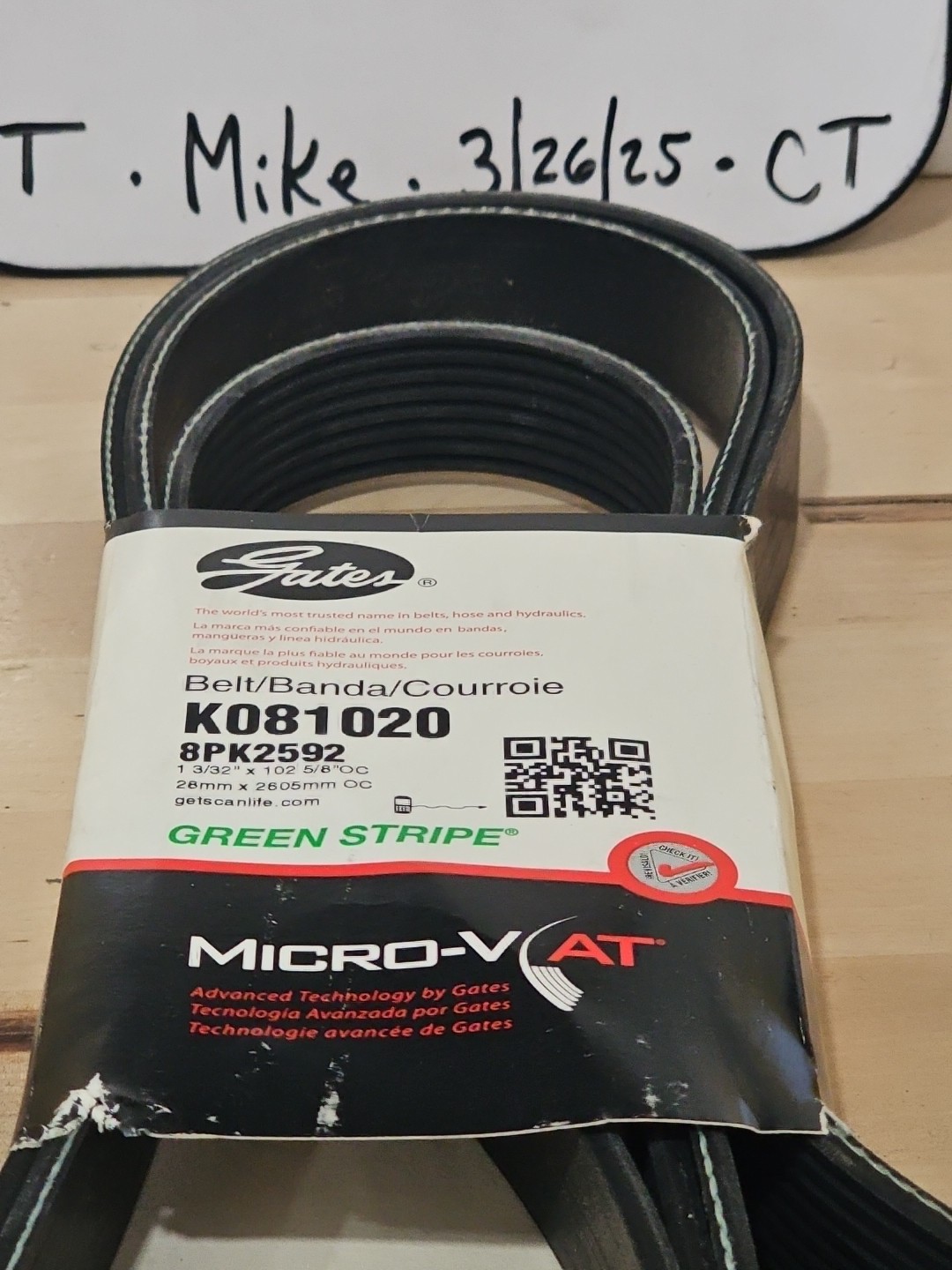 Gates K081020 Micro-V Serpentine Drive Belt - Image 3