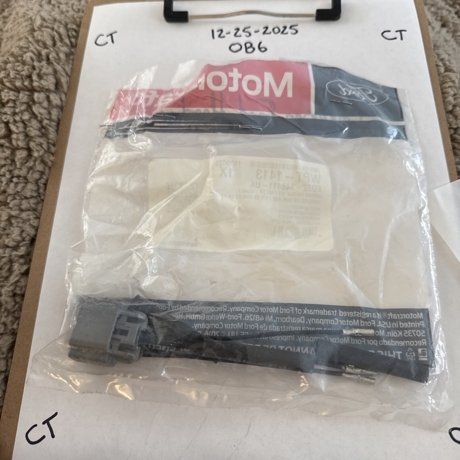 Generator Current Sensor Connector Motorcraft WPT-1413 - Image 3