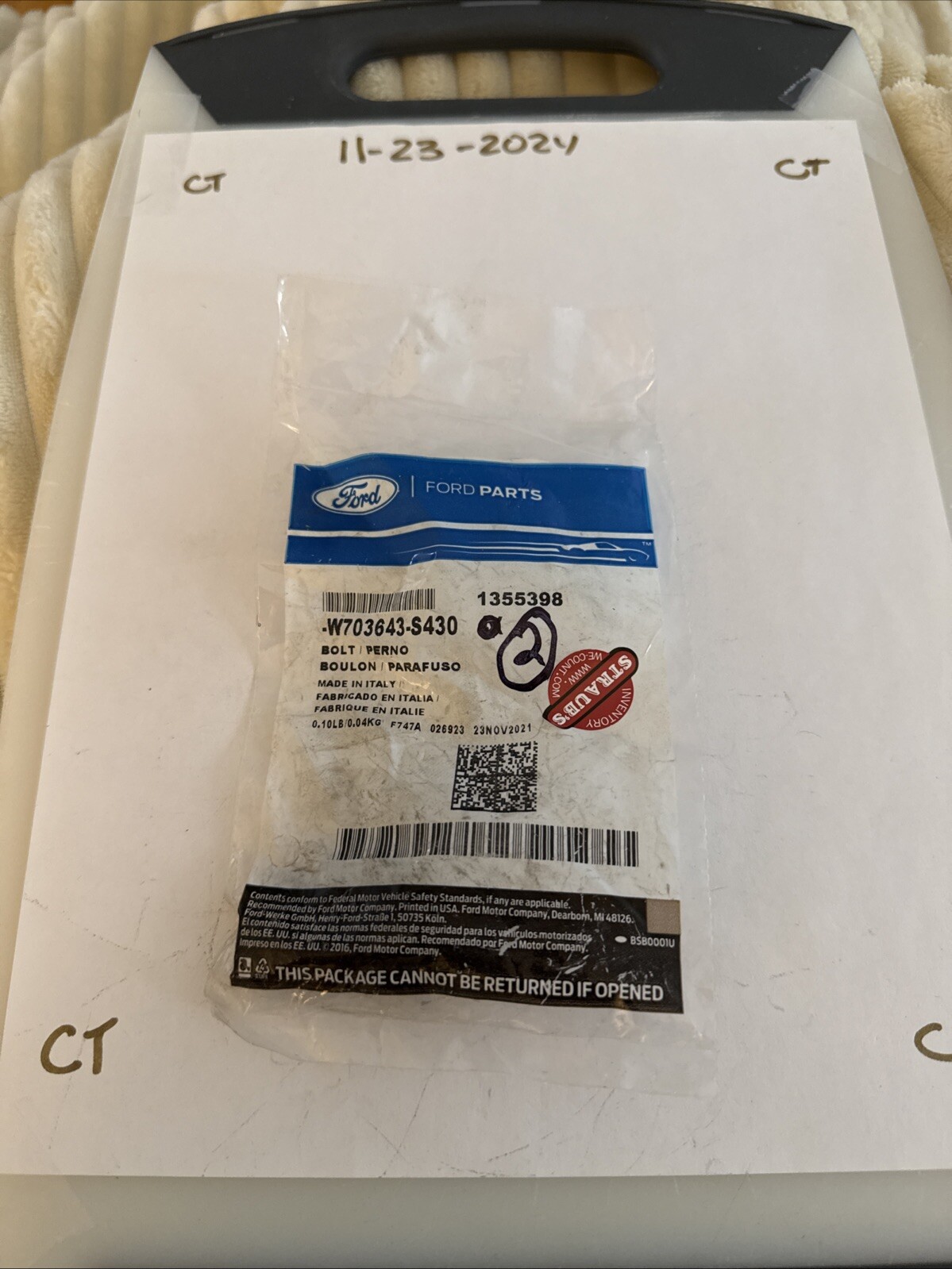 Genuine Ford Bolt W703643-S430