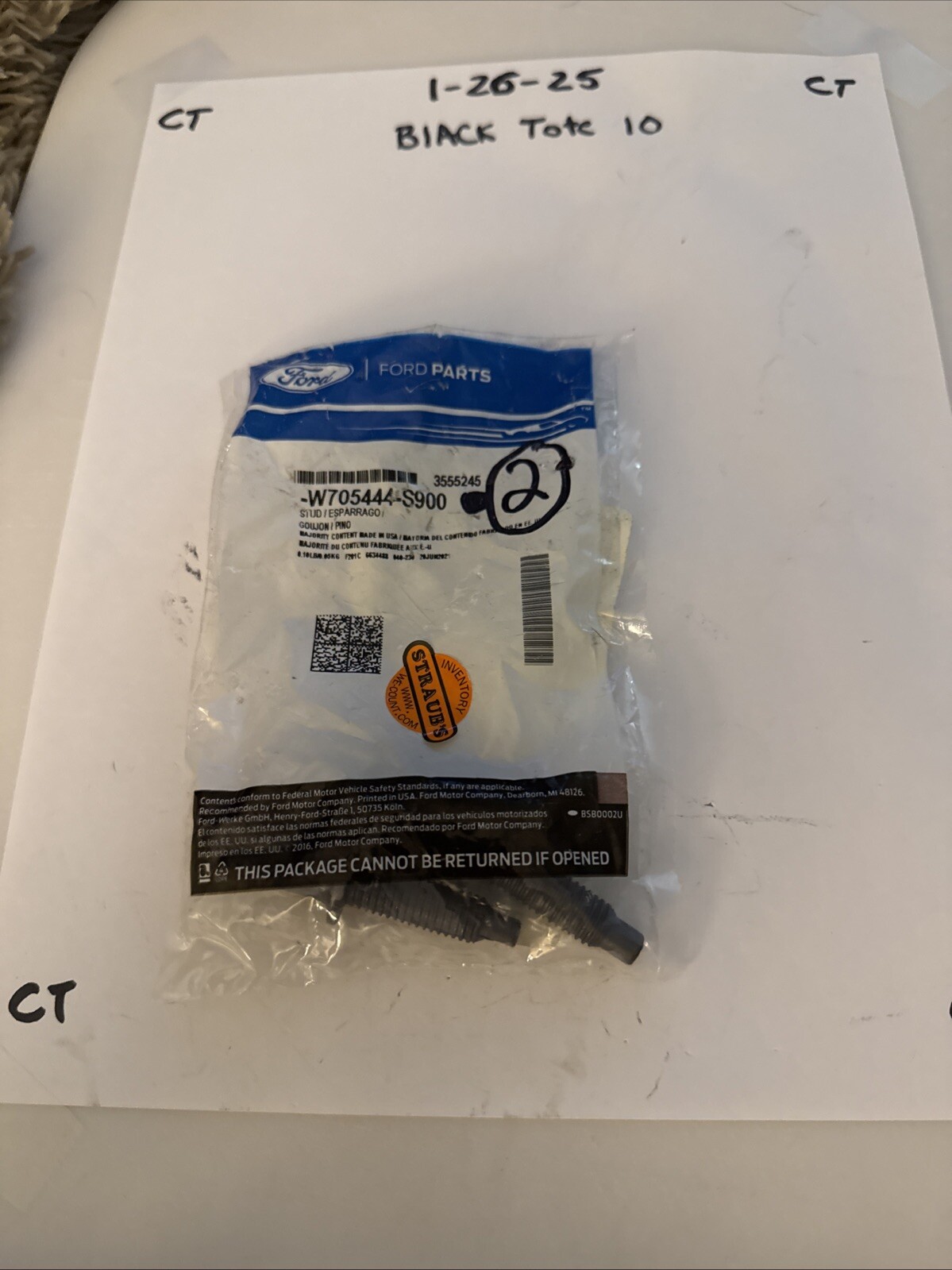 Genuine Ford Converter & Pipe Stud (QTY 1) W705444-S900 Sold Individually