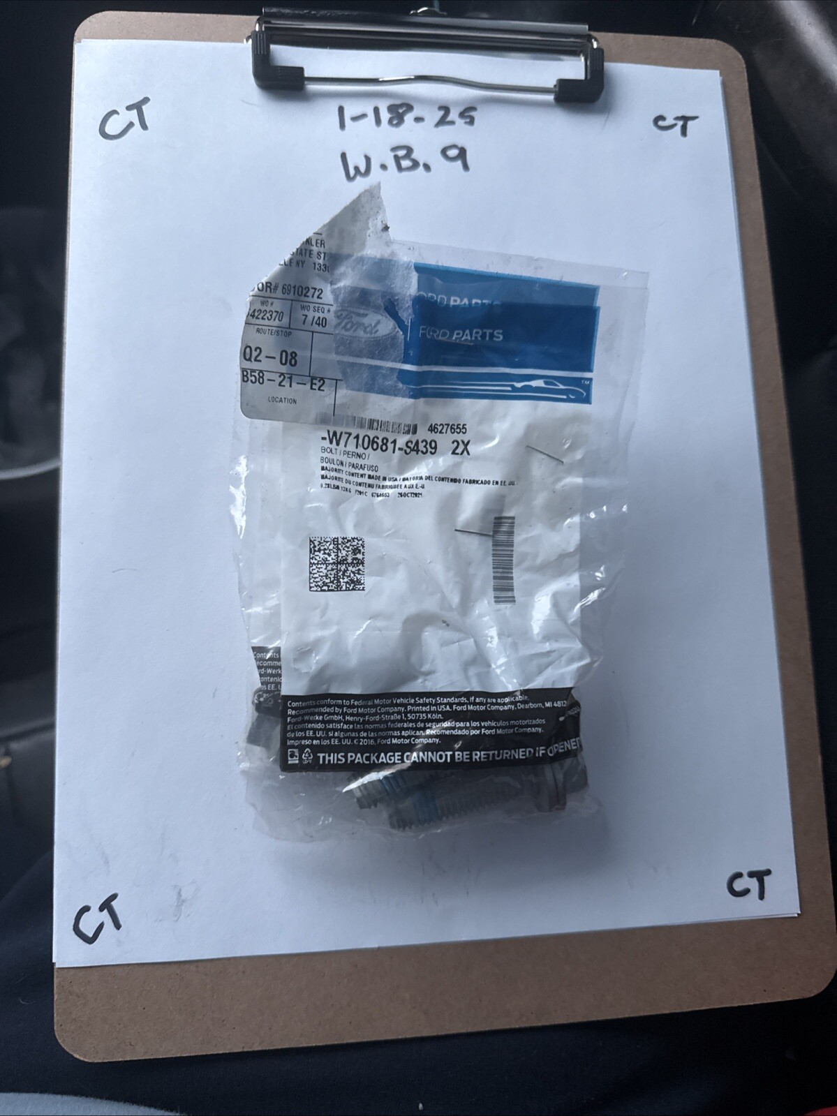 Genuine Ford Disc Brake Caliper Bracket Mounting Bolt W710681-S439