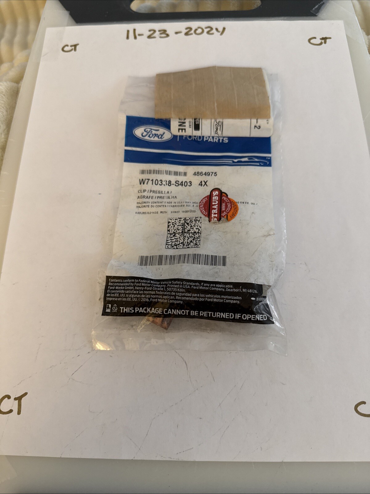 Genuine Ford Lower Center Pillar Trim Retainer Clip W710338-S403 (qty. 4)