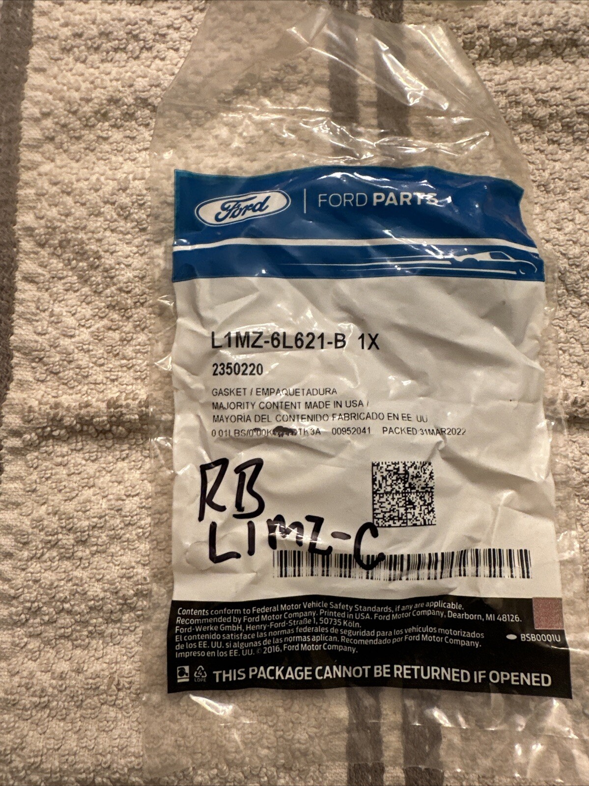 Genuine Ford Oil Cooler Gasket L1MZ-6L621-C