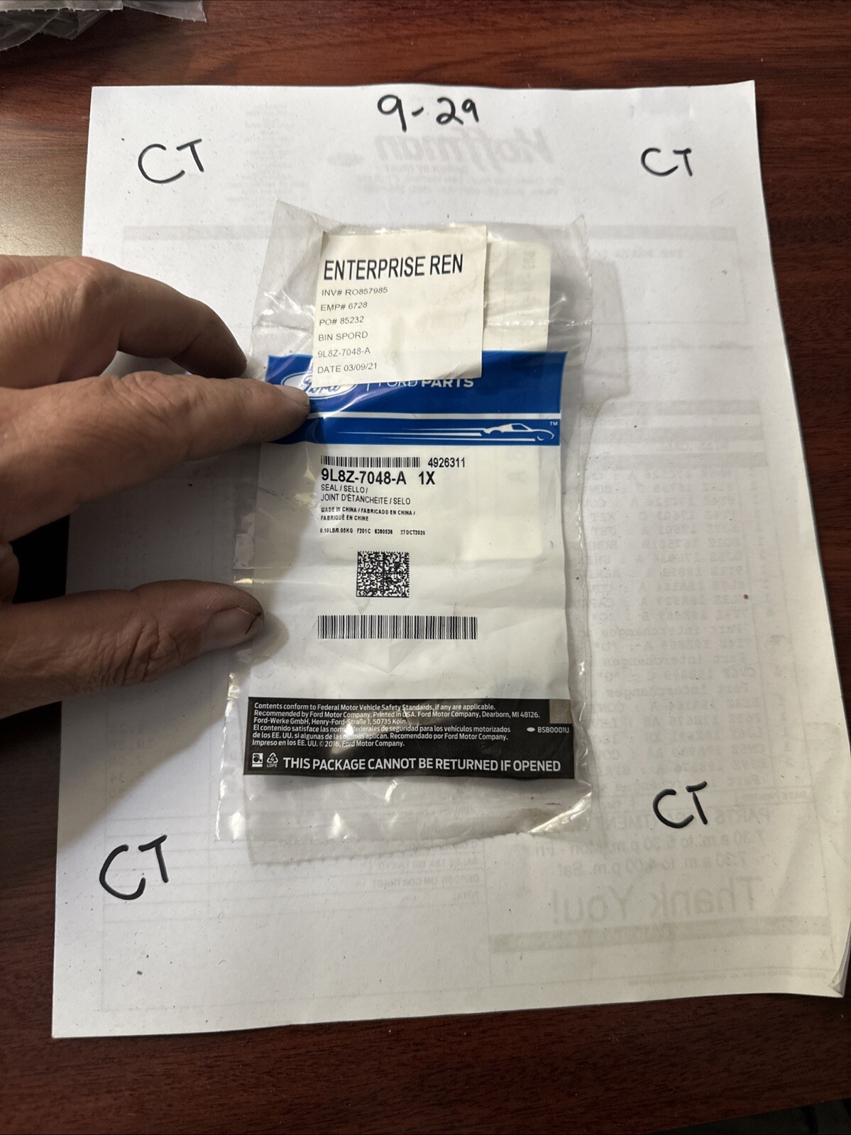 Genuine Ford Seal Assembly Oil 9L8Z-7048-A