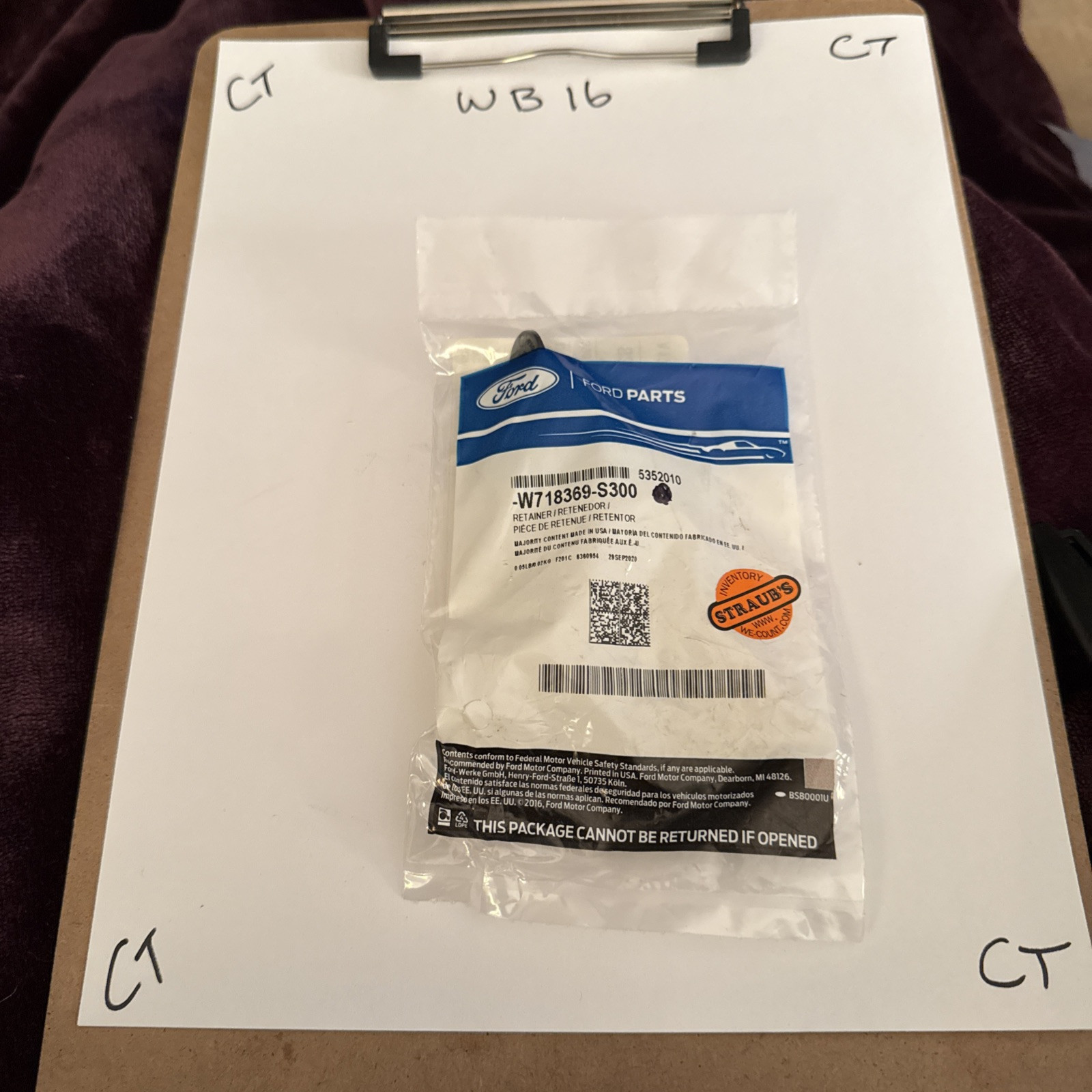 Genuine Ford Tail Lamp Retainer W718369-S300