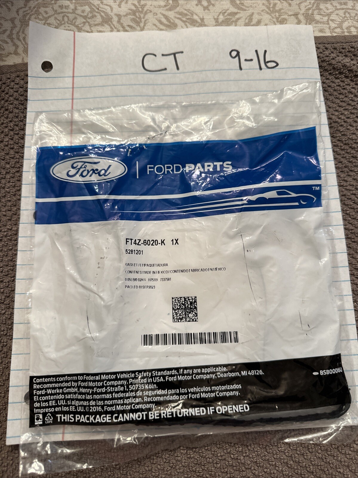 Genuine Ford Timing Cover Gasket FT4Z-6020-K