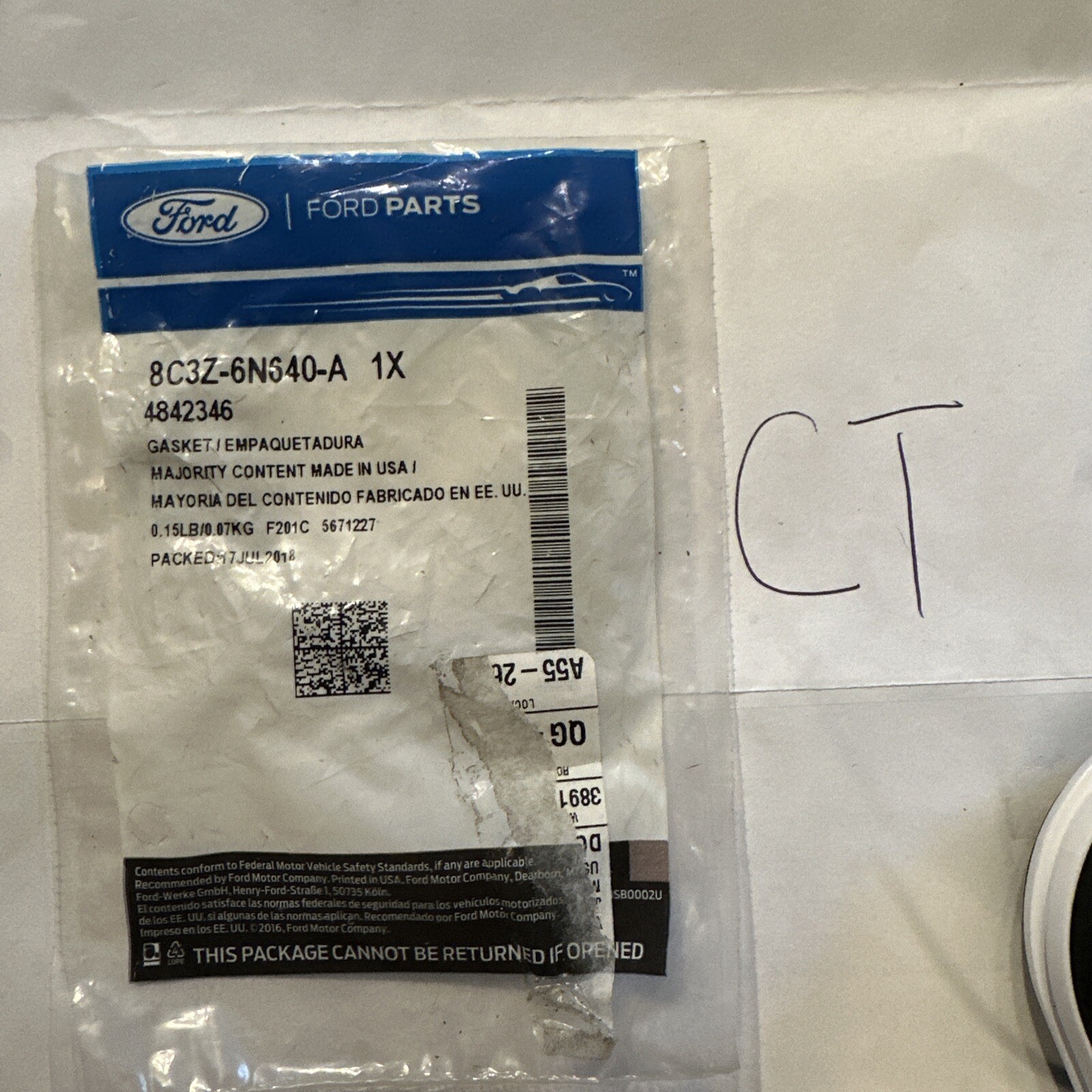 Genuine Ford Turbocharger Gasket 8C3Z-6N640-A