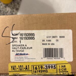 Genuine GM ACDelco 16193995 Speaker Assembly, Radio Front Side Door