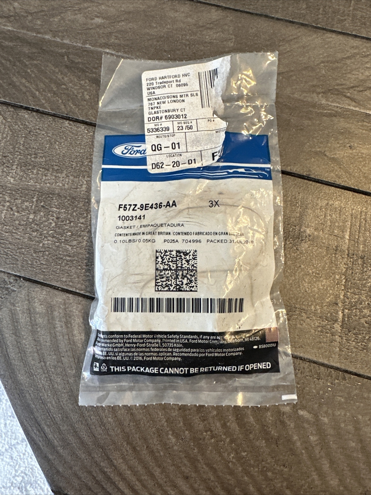 Genuine OEM Ford F57Z-9E436-AA Intake Manifold Gasket 95-00 Ranger 4.0L V6