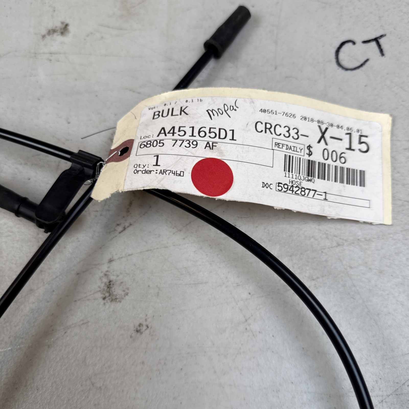 Genuine OEM Front Windshield Washer Hose and Connector For Chrysler 300 14-19 - Image 3