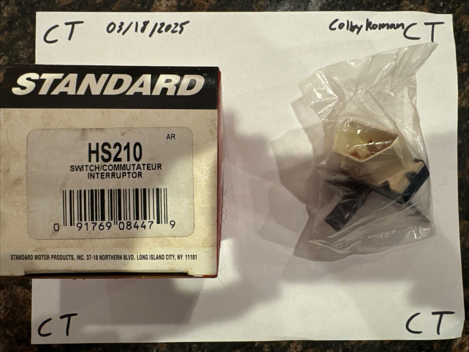 HVAC Blower Control Switch Standard HS-210