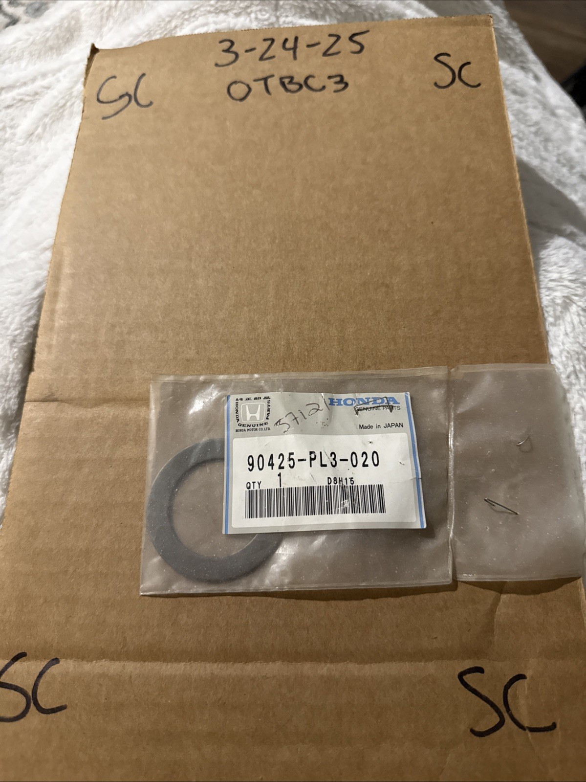 Honda 90425-PL3-020 Washer, Thrust (34X48X1.5) 1988-1991