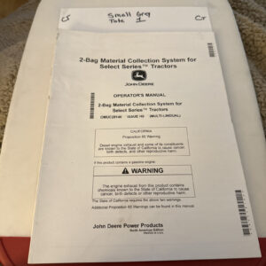John Deere 2 Bag Material Collection System Operators Manual Omuc28146