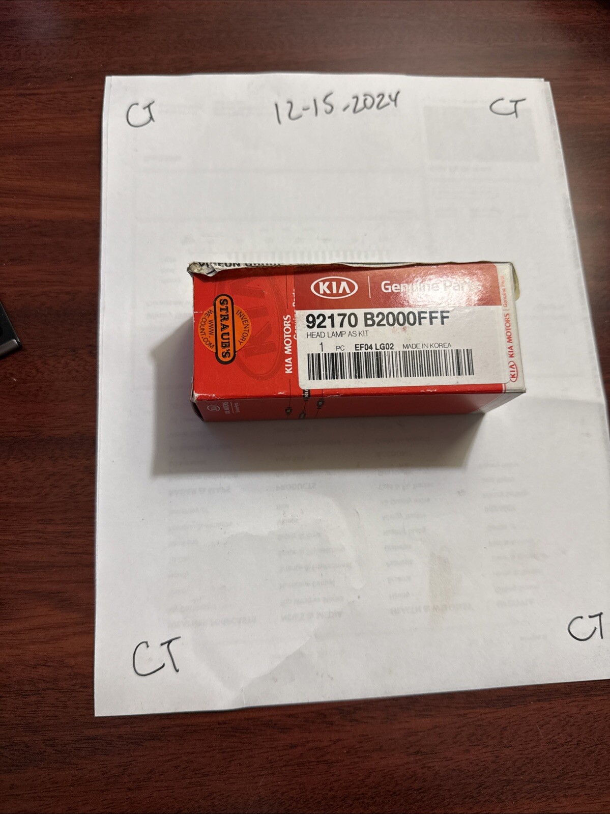 Kia 92170B2000FFF Head Lamp Kit