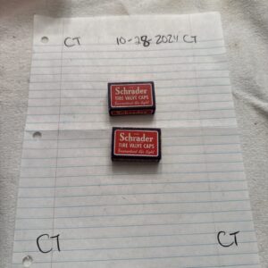 Lot of 2 Vintage Schrader Tire Valve Caps (9) Valves And Boxes C-553F