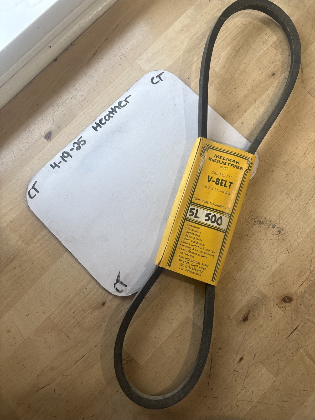 MELMAK INDUSTRIES V-BELT 5L500