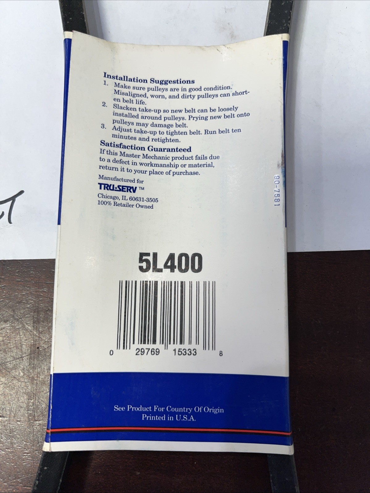 Master Mechanic V-Belt 115899 21/32" x 40" 5L400 - Image 4