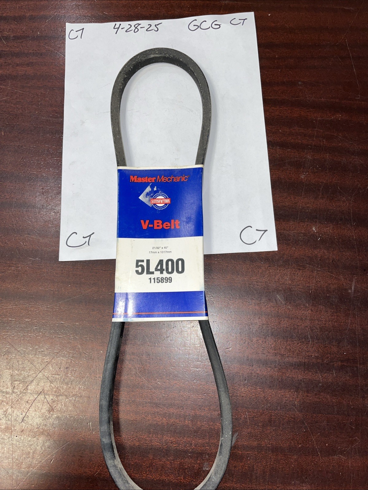 Master Mechanic V-Belt 115899 21/32" x 40" 5L400