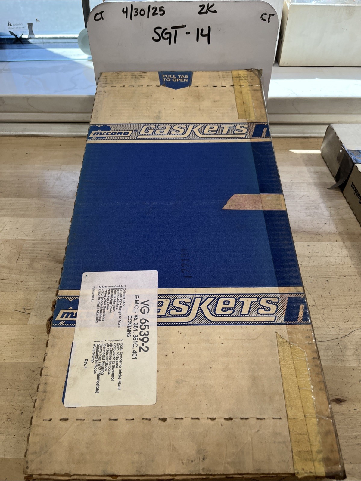 Mccord Gaskets VG 6539-2 GMC