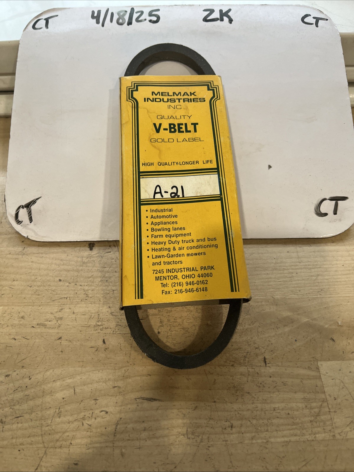 Melmak Industries Gold Label A21 Premium V-Belt - Image 3