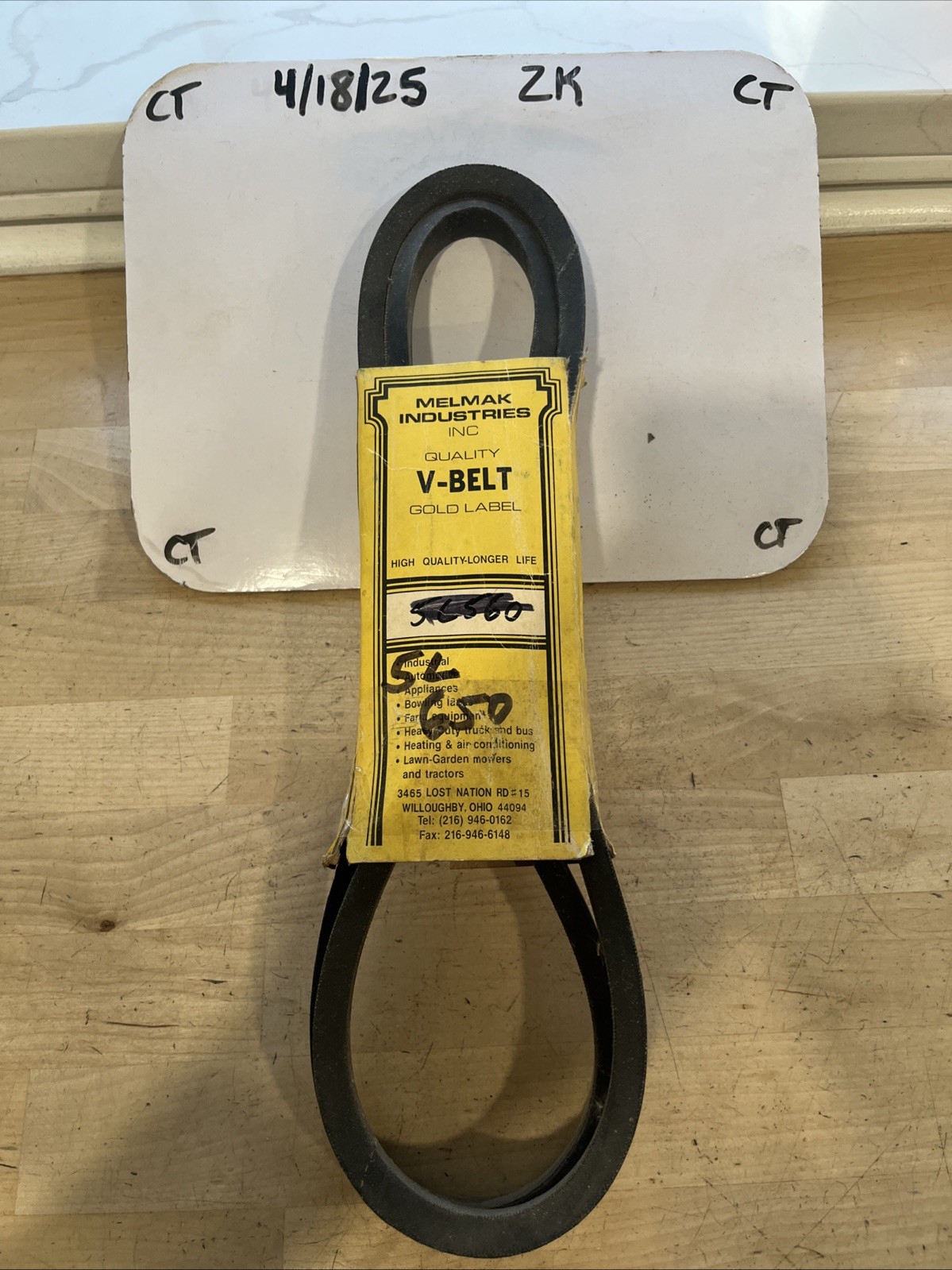Melmak Industries Gold Label V-Belt 5L-650 - Image 3