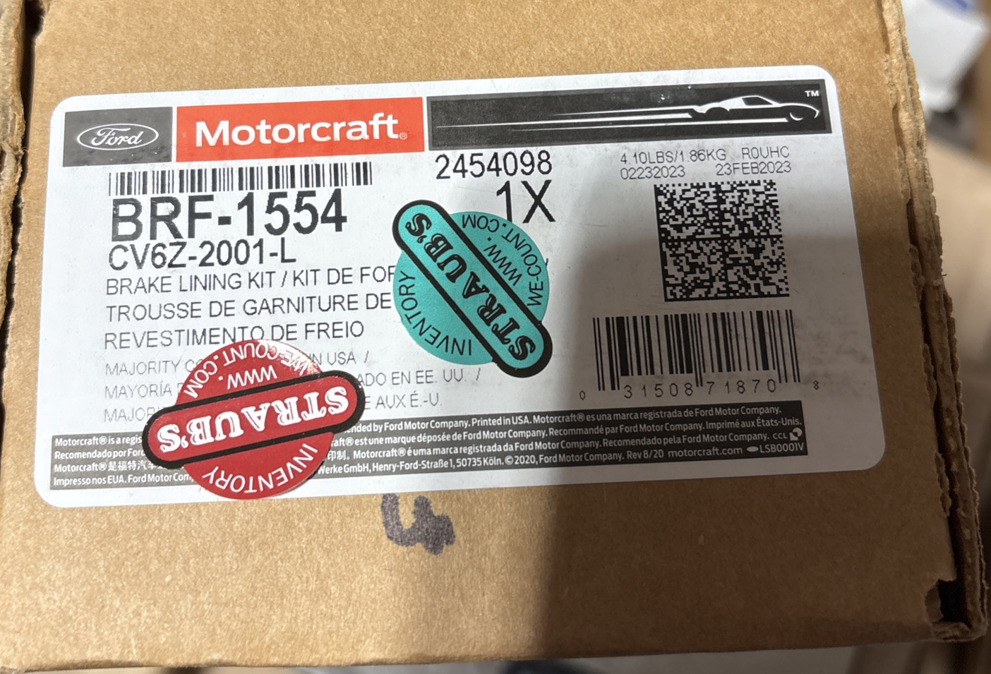 Motorcraft - BRF-1554 - Front Brake Pad Kit - for 2013-19 Ford Escape