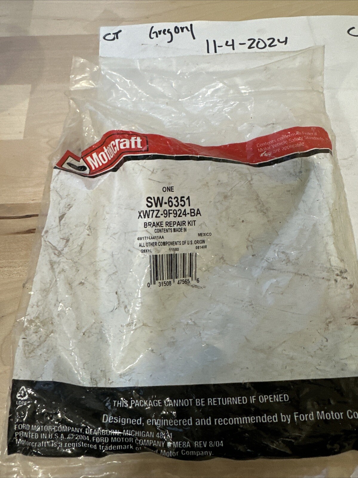 Motorcraft SW-6351 cruise control cut out switch ford XW7Z-9F924-BA