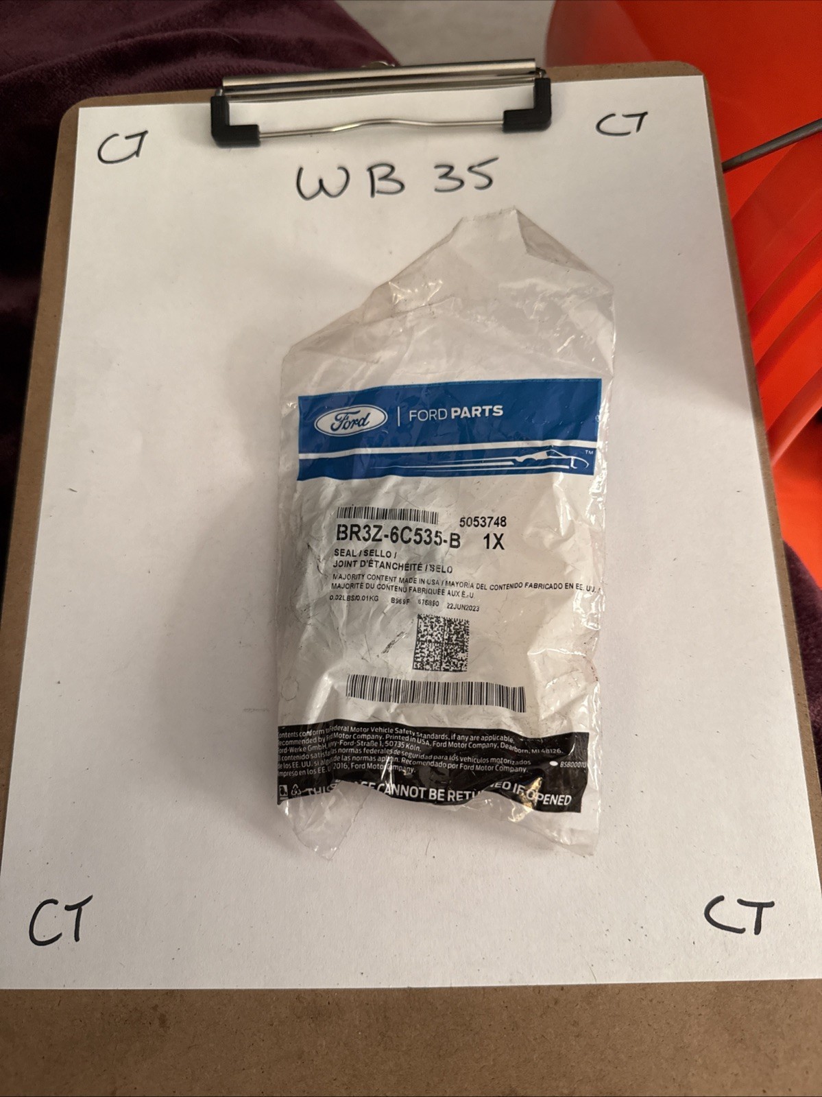 NEW 2012-2018 FORD FOCUS 2.0 SPARK PLUG TUBE SEAL. BR3Z-6C535-B.