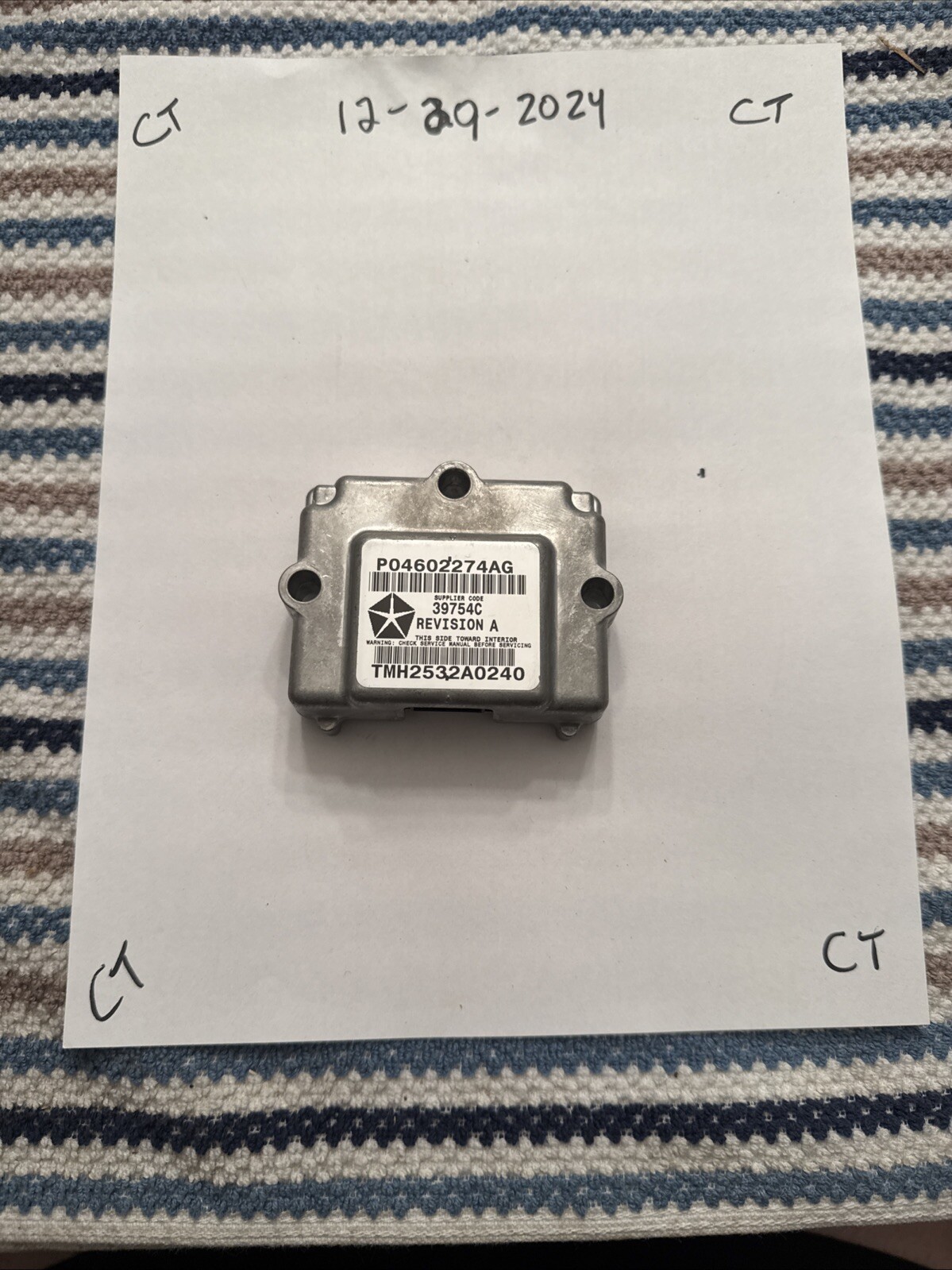 NEW Mopar Auto Bag Control Module- 04602274AG Nos OEM