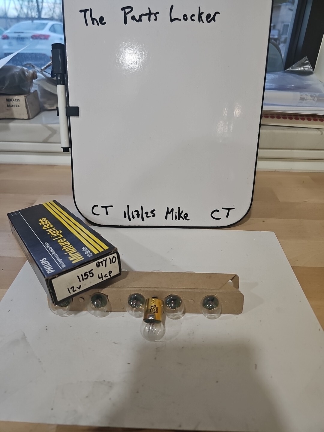 NEW PHILIPS Mini Lamp Bulbs #1155 12v 4cp - 10 pack— N.O.S. (1 Box Of 10 Bulbs)