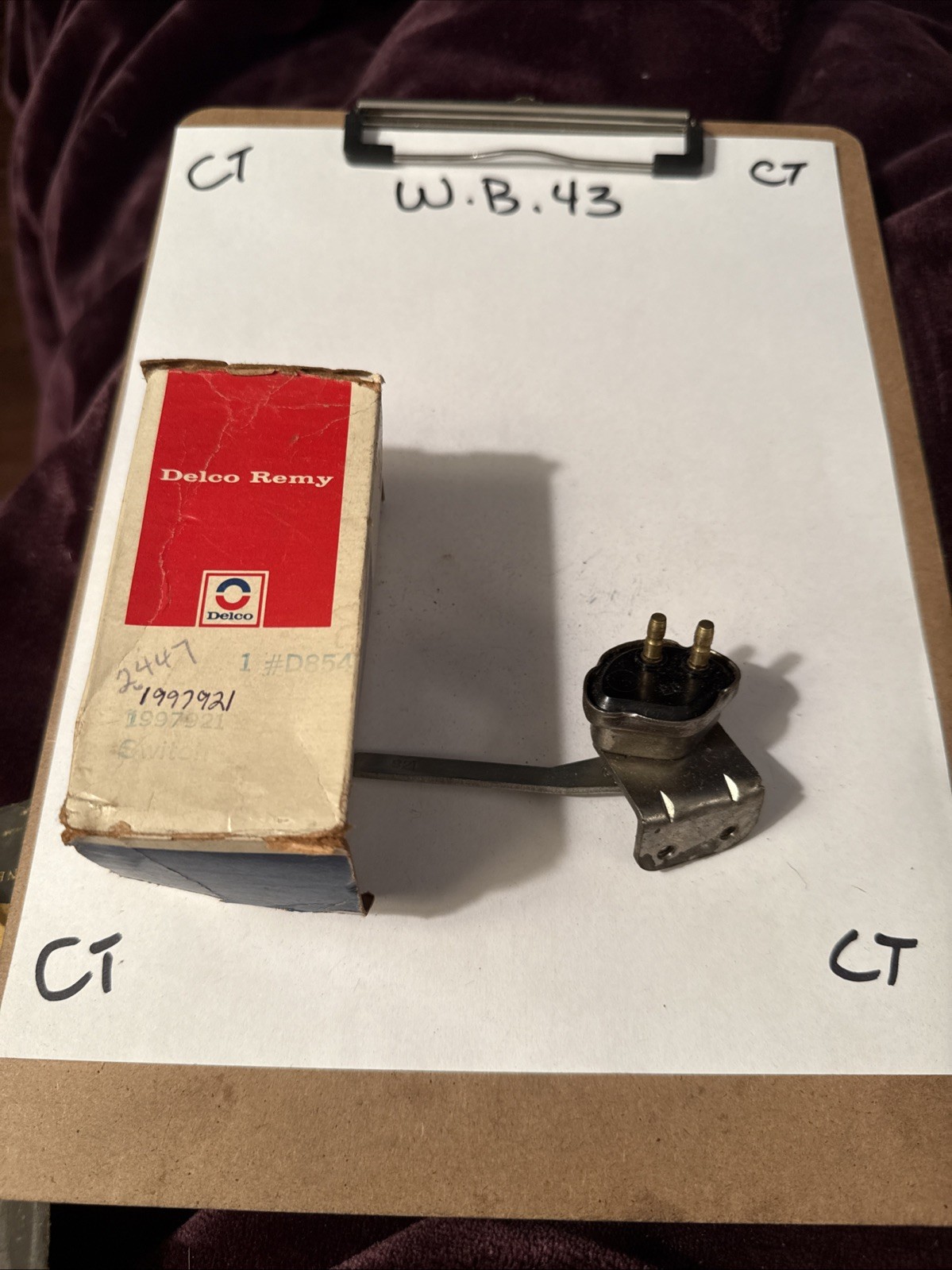 NOS 55 56 57 Chevrolet Truck Stop Light Switch Delco Remy 1997921 D 854 274 GM