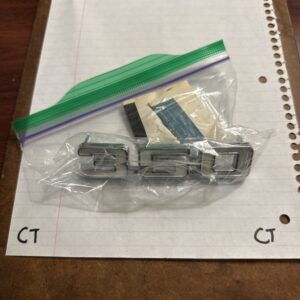 NOS OEM GM Camaro 3953627 Chrome "350" Fender Emblem 1969