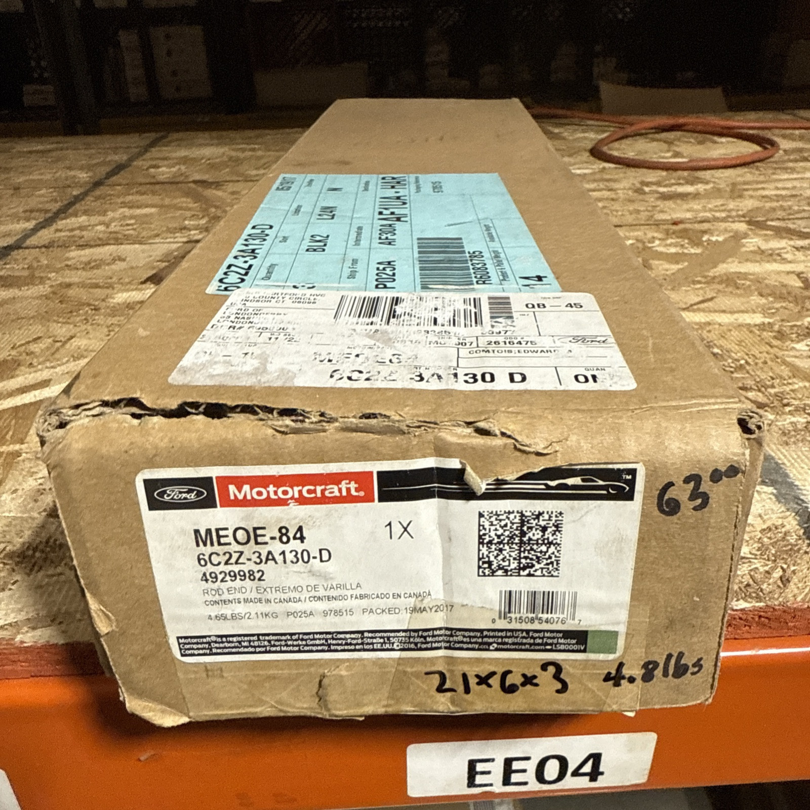 NOS OEM Inner Tie Rod End Motorcraft MEOE-84 6C2Z-3A130D for 1992-2006 Ford E150